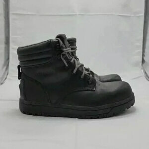 Avenger Women's Leather Lace Up Round Toe Reflex Ankle Work Boots  Black Size 8